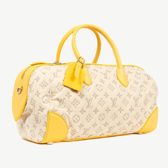 Louis Vuitton SS/12 Squat MM Denim Jaune Handbag - Picture 2 of 15